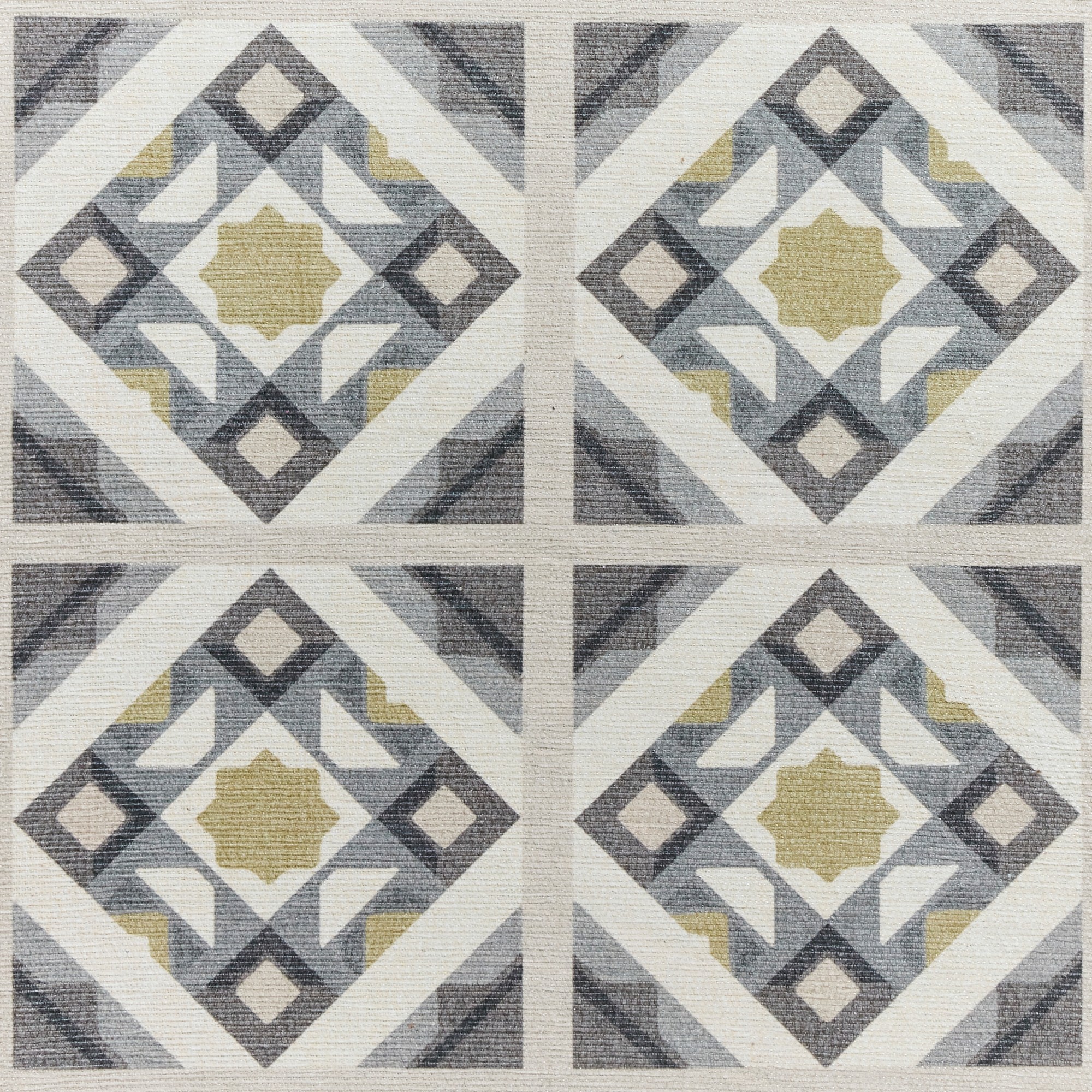 Victoria H1187 Modern Geometric Washable Rugs In Grey Yellow